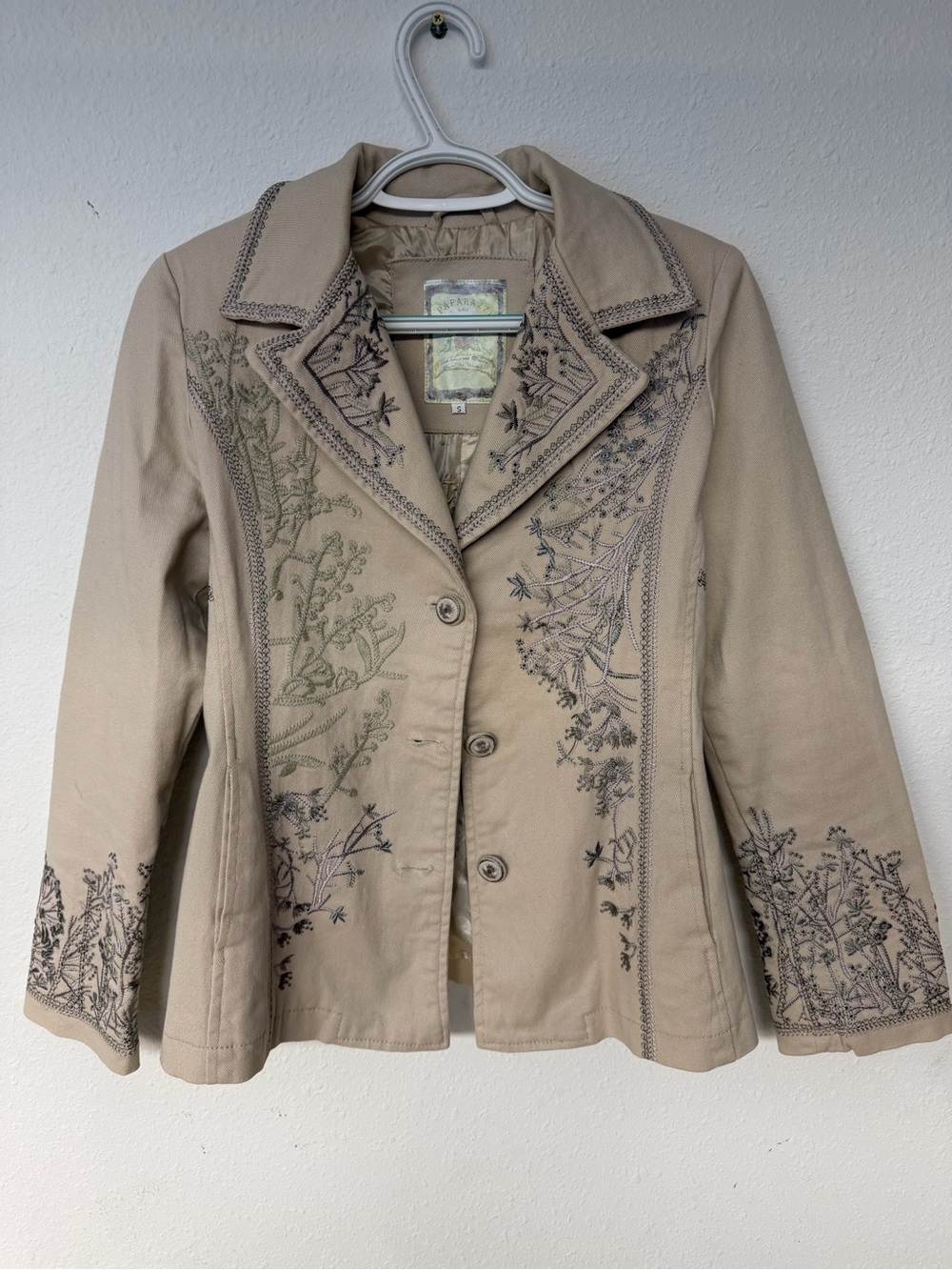 Paparazzi by Biz Embroidered Beige Women's Jacket